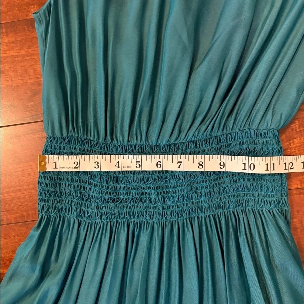 KATE SPADE Silk-blend Twill Smocked-waist Dress In Dark dress size small NWT